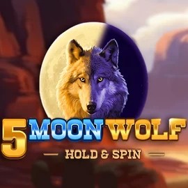 5 Moon Wolf slot logo by Apparat Gaming at Boomzino Casino