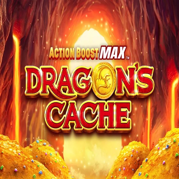 Action Boost Max Dragon's Cache by SpinPlay Games, showcased at boomzino-casino.eu – game logo
