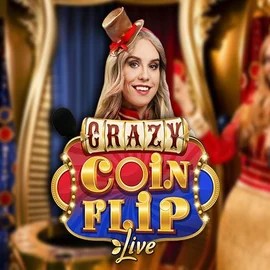Crazy Coin Flip slot logo by Evolution at Boomzino Casino
