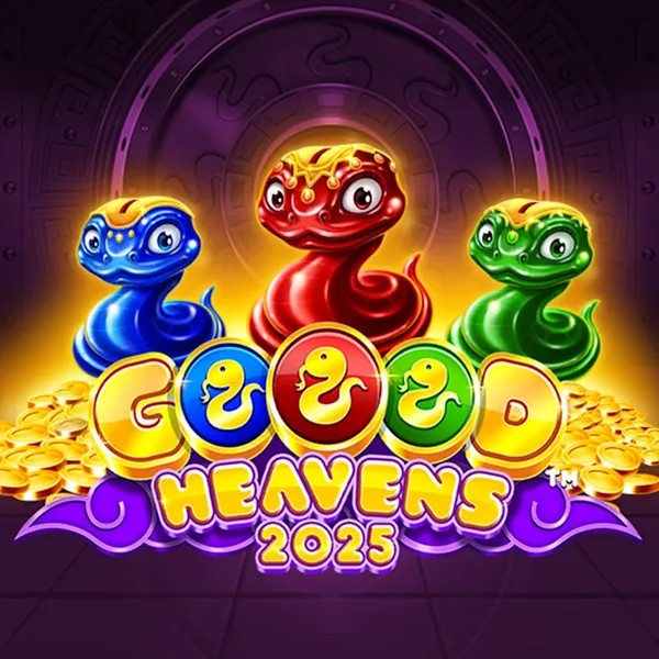 Goood Heavens slot logo by Rarestone Gaming at Boomzino Casino
