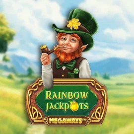 Rainbow Jackpots Megaways slot logo by Red Tiger Gaming at Boomzino Casino