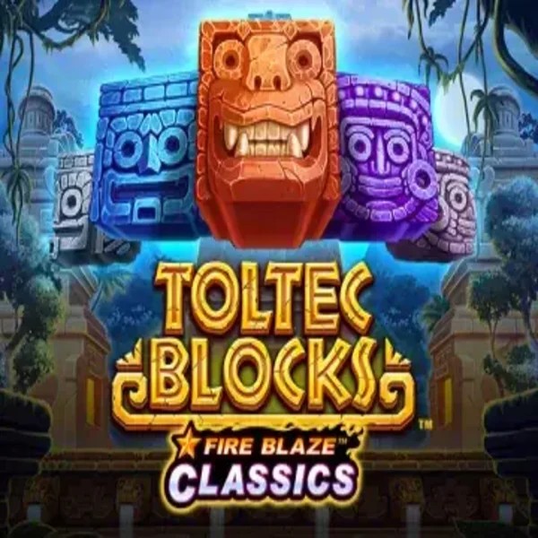 Fire Blaze: Toltec Blocks logo by Rarestone Gaming Boomzino Casino